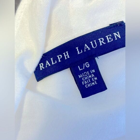 Ralph Lauren Blue Label White Ruffle Top Long Sleeves L - Picture 4 of 5